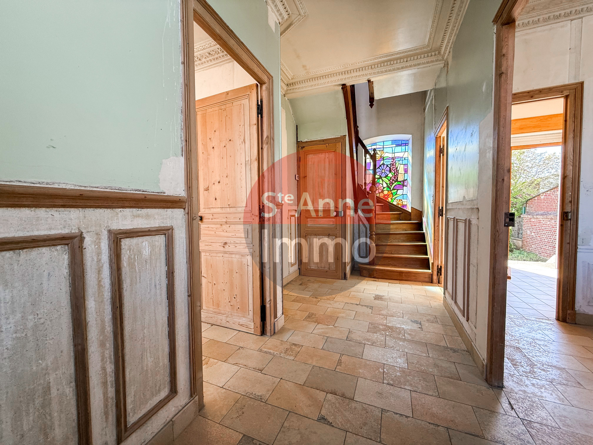 Immo80 – L'immobilier à Amiens et dans la Somme-DAMERY – MAISON DE MAITRE – 3 CHAMBRES – GRENIER – SOUS SOL – CAVE – JARDIN – GARAGE