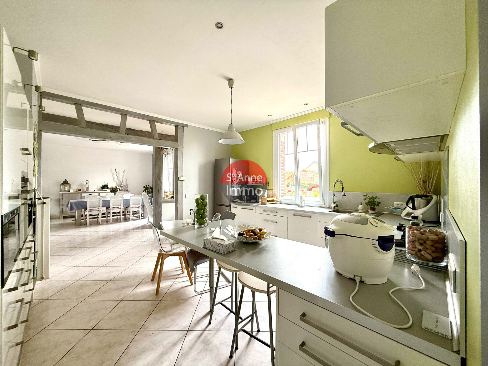 Immo80 – L'immobilier à Amiens et dans la Somme-CHILLY – MAISON INDIVIDUELLE – 163m2 – AUTONOMIE DE PLAIN PIED – 4 CHAMBRES – GARAGES – DEPENDANCES – JARDIN –