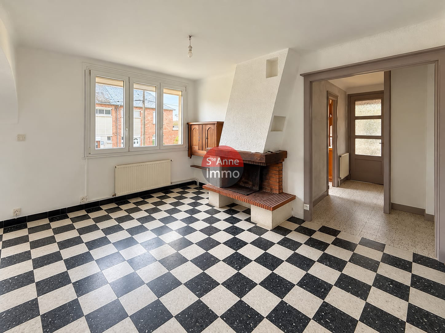 Immo80 – L'immobilier à Amiens et dans la Somme-ROSIERES-EN-SANTERRE – ENSEMBLE IMMOBILIER – 2 MAISONS – SOUS SOL COMPLET – GARAGE – JARDIN – PLAIN PIED