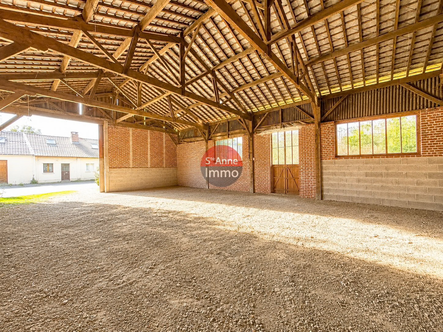 Immo80 – L'immobilier à Amiens et dans la Somme-HANGEST-EN-SANTERRE – MAISON INDIVIDUELLE – 2 CHAMBRES – HANGAR 120m2 – JARDIN