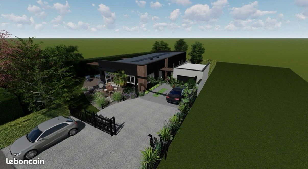 Immo80 – L'immobilier à Amiens et dans la Somme-HANGEST-EN-SANTERRE – MAISON D&rsquo;ARCHITECTE CONTEMPORAINE – 155m2 – PLAIN PIED – 4 CHAMBRES – TERRASSE – JARDIN
