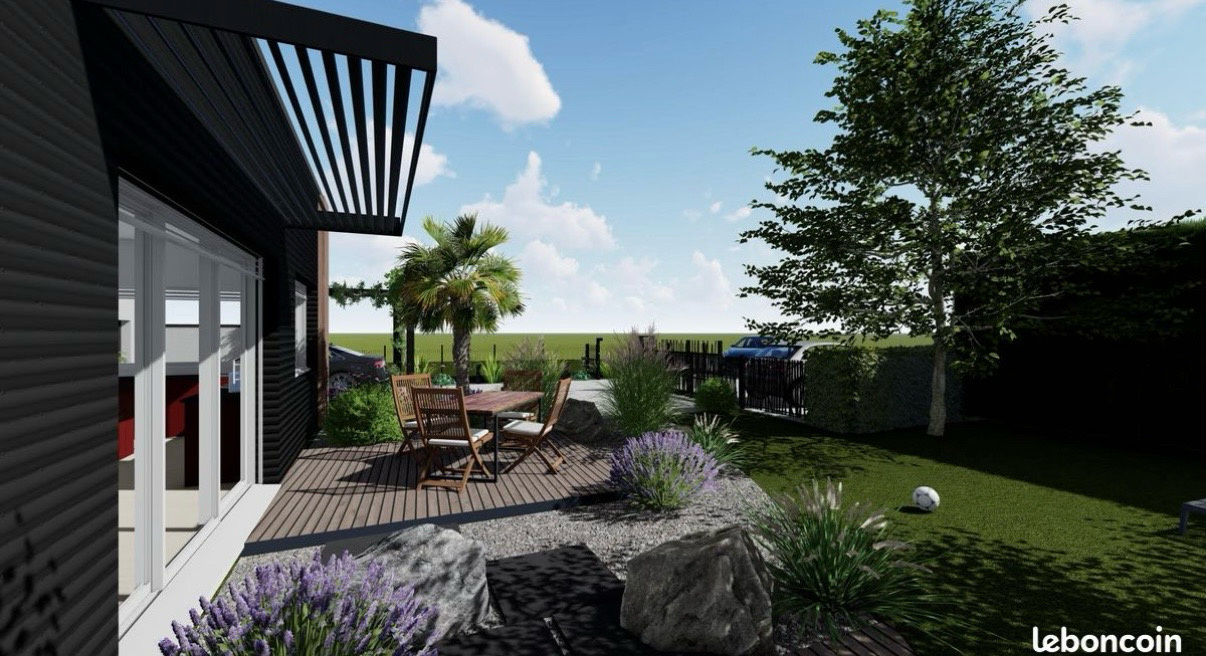 Immo80 – L'immobilier à Amiens et dans la Somme-HANGEST-EN-SANTERRE – MAISON D&rsquo;ARCHITECTE CONTEMPORAINE – 155m2 – PLAIN PIED – 4 CHAMBRES – TERRASSE – JARDIN
