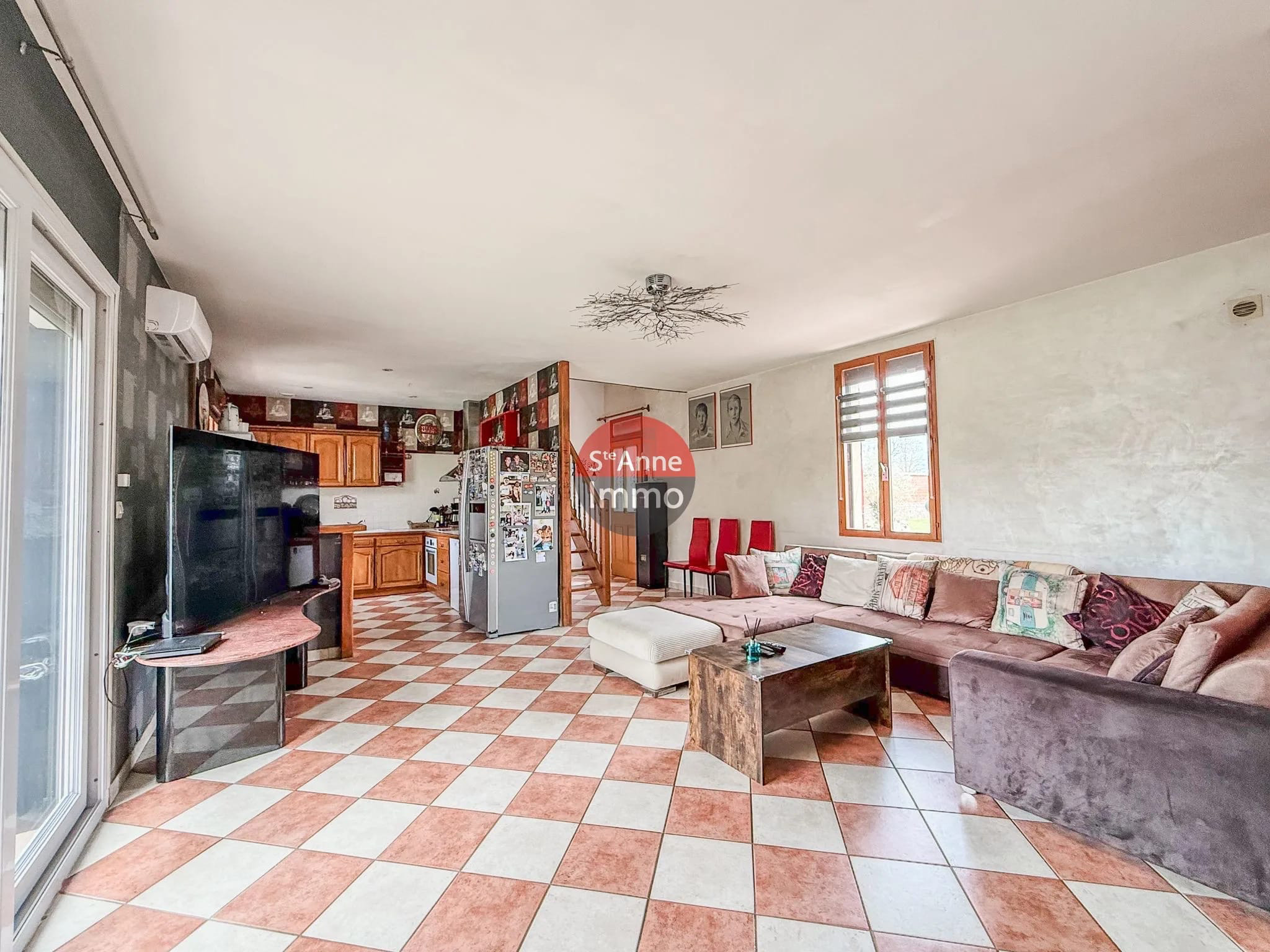 Immo80 – L'immobilier à Amiens et dans la Somme-CAIX – LONGERE – 158m2 – AUTONOMIE DE PLAIN PIED – 4 CHAMBRES – GARAGES – COUR – JARDIN – PISCINE