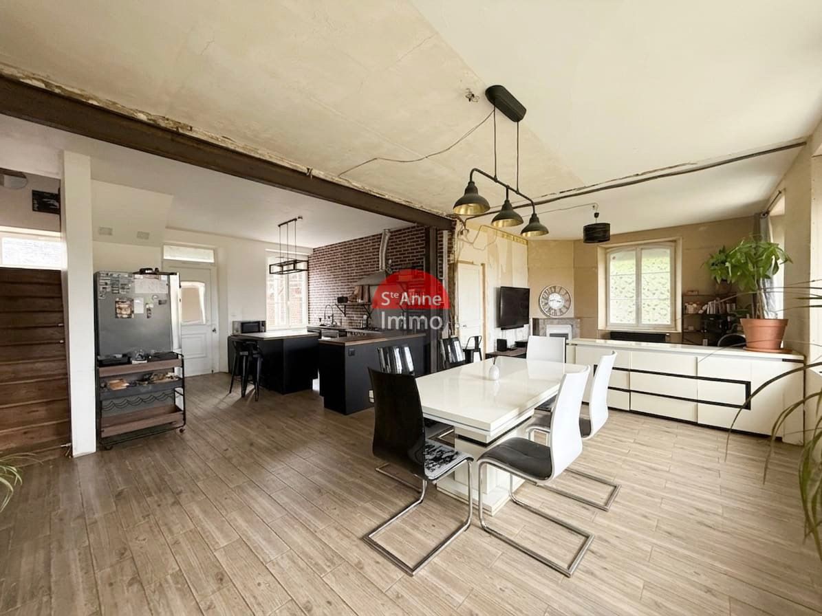 Immo80 – L'immobilier à Amiens et dans la Somme-MARGNY-AUX-CERISES – 160m2 – AUTONOMIE DE PLAIN PIED – 4 CHRAMBRES – TRAVAUX – COUR – JARDIN – DEPENDANCES